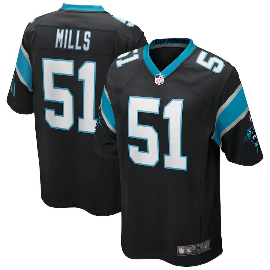 Men Carolina Panthers #51 Sam Mills Nike Black Game Retired Player NFL Jersey->carolina panthers->NFL Jersey